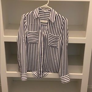 Striped blue and white blouse